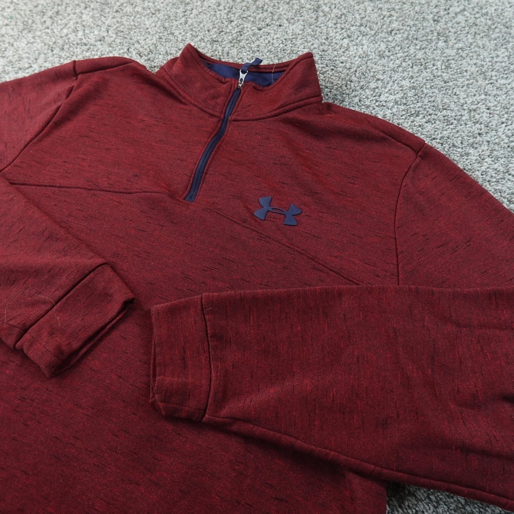 Under Armour‎ Pullover Mens XL Red ColdGear 1/4 Zip Long Sleeve Performance Gym